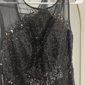 Black Sequin Mesh Dress